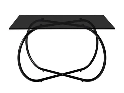 AYTM, Angui sofabord, sorte pulverlakeret ben, sort glasplade, 75x75x45 cm