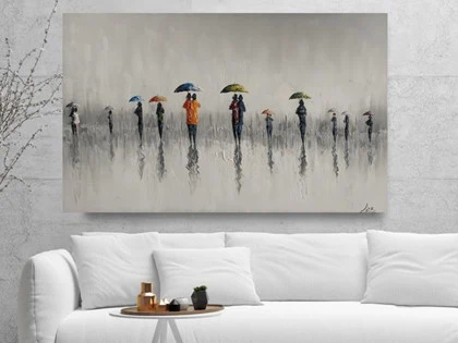 Maleri - A Walk in the Rain II fra MyNewArt (120x80 cm)