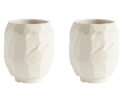 Muubs, Kuri Kop, 2 stk., keramik, Sand, Ø8,5xH10 cm