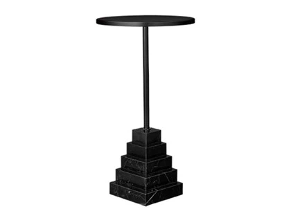 AYTM, SOLUM bord, sort, stål/marmor, Ø32xH55 cm