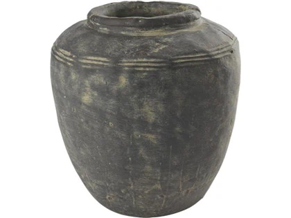 Cést Bon, Keramik krukke m/ringe, jord, 30xø26 cm