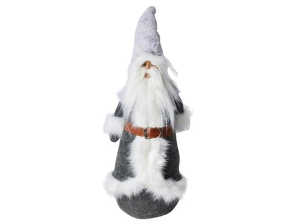 Lauvring, Loke julemand, grå, stof - H: 56 cm