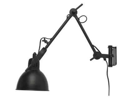 Lampe 2-arm t/montering på væg i sort fra Ib Laursen