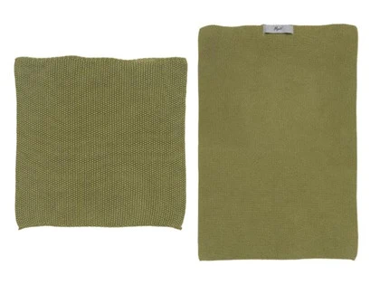 6 stk. Mynte karklude & 4 stk. Mynte håndklæder fra Ib Laursen - grøn