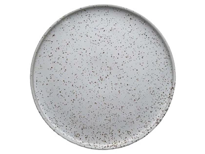 OYOY, Inka middagstallerken, Hvid / Lys Brun, porcelain, Ø26 x H1,4 - pakke af 2