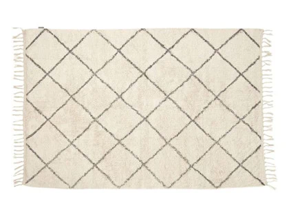 Hübsch, Rhomb gulvtæppe, hvid/Grå, 120x180 cm