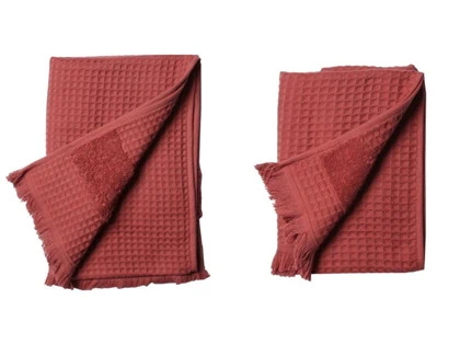 1 stk. Håndklæde 70x140 cm + 2 stk. håndklæde 50x100 cm fra Au Maison - Terracotta