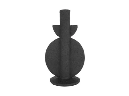 Columbine, Lysestage, Bubble, Sort, Polyresin, H: 22 x B: 13 cm