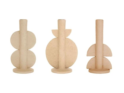 3 stk. Bubble lysestager i sand fra Columbine - H: 22 cm