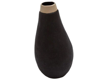 Au Maison, Gina vase, sort/natur, Ø14xH27 cm
