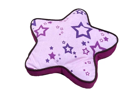 Krammepude - lyserød stjerne med stjerne mønster