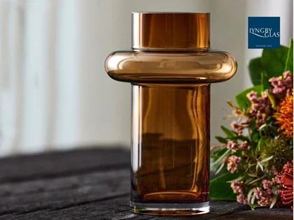 Lyngby Tube vase - 25 cm - Amber