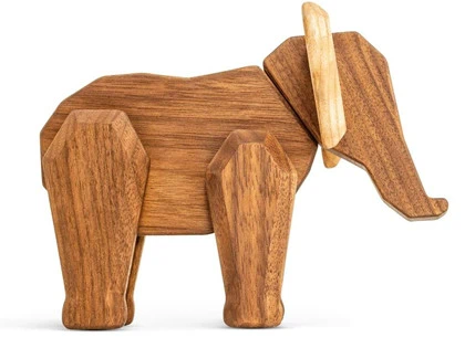 Fablewood, Mor elefant, 12x15 cm, valnød, ask