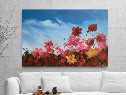 Maleri - Flower Power fra MyNewArt (120x80 cm)