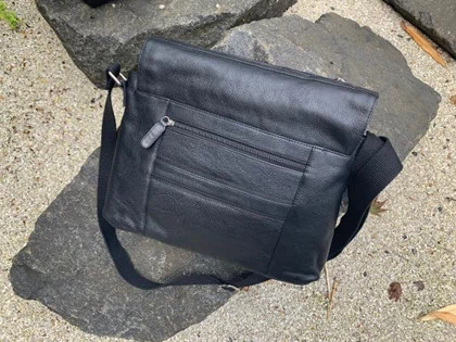 Axelsen & Søn, Computertaske, Ægte Læder, Sort,