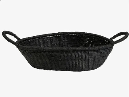 2 stk PORTO brødkurv i sort med hank fra Nordal - 32x40 cm