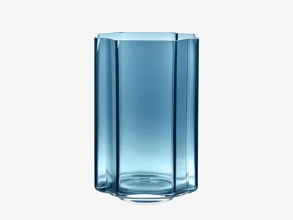Louise Roe, Funki Asymmetrisk, Vase, blå, Ø: 21 x H: 34 cm