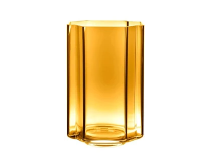 Louise Roe, Funki Asymmetrisk, Vase, amber, Ø: 21 x H: 34 cm