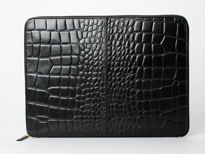 Treats, Viola Croco, laptop sleeve, sort læder 