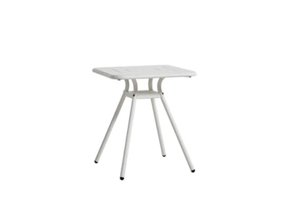WOUD, RAY, firkantet cafébord, pulverlakeret aluminium, hvid, 65x65cm