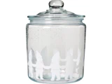 Ib Laursen, Opbevaringsglas m. nissedekoration, Klar, Hvid, Glas, 4000 ml., H:24 x Ø:18,5 cm
