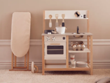 Kids Concept, Køkken m. tilbehør, Hvid, Natur, MDF, Poppeltræ,  L:56,5 x B:30 x H:73 cm