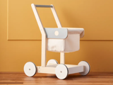 Kids Concept, Trolley, Grå, Natur, Poppeltræ, MDF, Bomuld,  L:36 x B:29,7 x H:51 cm