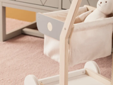 Kids Concept, Trolley, Grå, Natur, Poppeltræ, MDF, Bomuld,  L:36 x B:29,7 x H:51 cm