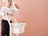 Kids Concept, Trolley, Grå, Natur, Poppeltræ, MDF, Bomuld,  L:36 x B:29,7 x H:51 cm