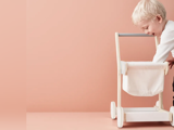 Kids Concept, Trolley, Grå, Natur, Poppeltræ, MDF, Bomuld,  L:36 x B:29,7 x H:51 cm