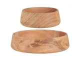 Ib Laursen, Skåle, Rund, Natur, Akacie, Sæt af 2 stk., H:3,5 x Dia:15 cm
