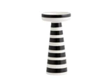 Nordal, Cumo, Lysestage, Sort, Hvid, Stentøj, H:18,5 x Dia:9 cm