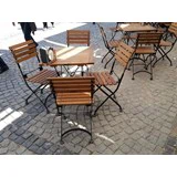 Bordeaux klapstol med armlæn - teak/hvid fra Zederkof.dk