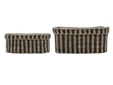 House Doctor, Shoo, Opbevaringsbokse, Brun, Rattan, jern, L:35x27x15 cm; S:30x22x12 cm