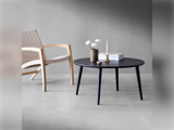 Hammel Furniture BATU sofabord Ø90 i grå keramik og sort træ 