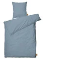 Juna Sengetøj Cube - støvetblå 140 x 200, 2 sæt