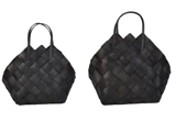 Holmen, Margrete, Kurve, Sort, Træ, Sæt af 2 stk., H:50xB:30xL:40cm, H:58xB:36xL:50 cm