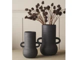 Holmen, Tino, Vase, Sort, Terrakotta, H:37,5 x B:22,5 x L:30 cm