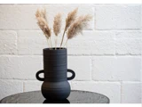 Holmen, Tino, Vase, Sort, Terrakotta, H:37,5 x B:22,5 x L:30 cm
