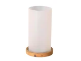 HOLMEN, Vritti, Lysestage, Natur, Hvid, Glas, Ø:10 x H:20 cm