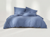 Sekan Studio, 2 Sæt, Percale, Sengesæt, Navy, 100% økologisk bomuld, B:140 x L:200 / B:60 x L:63 cm