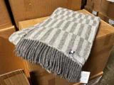 Silkeborg Uldspinderi, Danaja Daniel, Plaid, Grå, Hvid, 100% Scandinavian wool, B:130 x L:200
