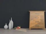 DANSK DESIGNET EGETRÆS KOMMODE MED 4 SKUFFER