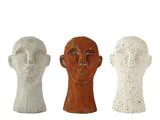 3 stk. Talvik figurer i brun, gå og råhvid cement fra Villa Collection