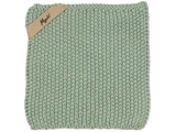Ib Laursen, Mynte, Grydelap, Karklud, Støvgrøn, Strikket, 100% bomuld, B:22 x L:22 cm