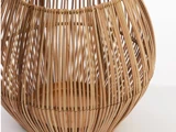 Light & Living, EVISA, Fyrfadsstage, Natur, Rattan, Ø:20 x H:22 cm