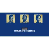 Tre herreportrætter over teksten NIKE F.C. SUMMER 2016 COLLECTION på en blå og guld baggrund.