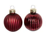 Nordiq, Rillet, Julekugler, Bordeaux, 1 pk. a 36 stk., Glas, Dia:4 cm 