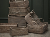 Lene Bjerre, Harper, Kurvesæt, Natur, Grå, Ratten, Sæt af 2 stk., B:24xH:28xL:35 / B:24xH:33xL:40 cm