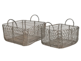 Lene Bjerre, Harper, Kurvesæt, Natur, Grå, Ratten, Sæt af 2 stk., B:24xH:28xL:35 / B:24xH:33xL:40 cm